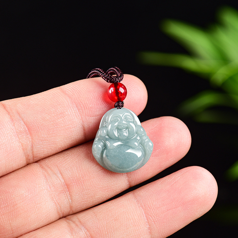 Cocktail Shaker Set - Myanmar Jadeite Guanyin Buddha Pendant Necklace